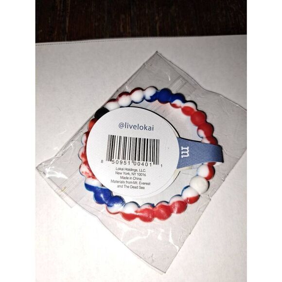 New 2 6.5" Lokai Silicone Bead Bracelet Mt Everest Dead Sea Blue Red Pink Purple - Picture 8 of 8